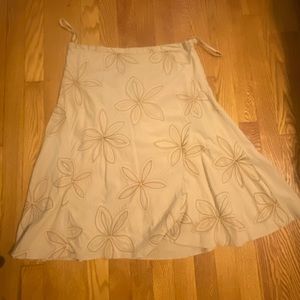 Light cotton embroidered tan skirt